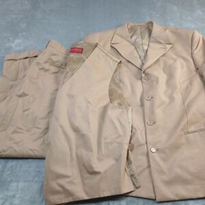 Mantoni Italy 3pc Mens Suit 100% Super 140's Wool Blazer Jacket Pants Vest Sz 46